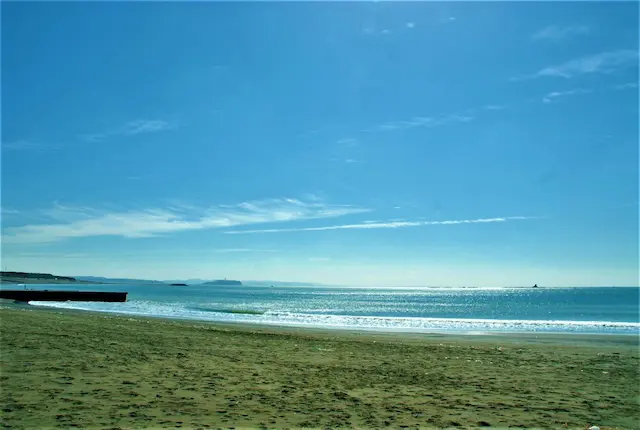 カナカナの撮影が予想される茅ヶ崎の海の画像